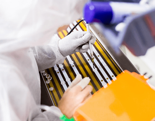 engineer working on an aluminum pcb